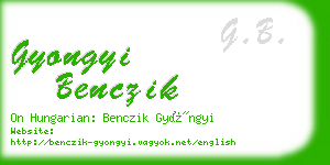 gyongyi benczik business card